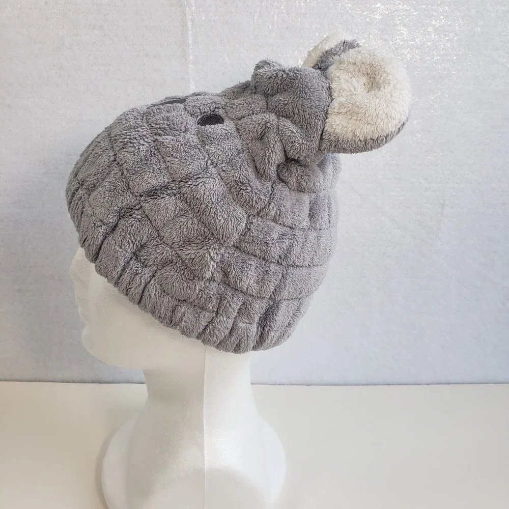 Children Youth Winter Beanie Hat Autumn Soft Warm Cute Animal Face Cap Gray